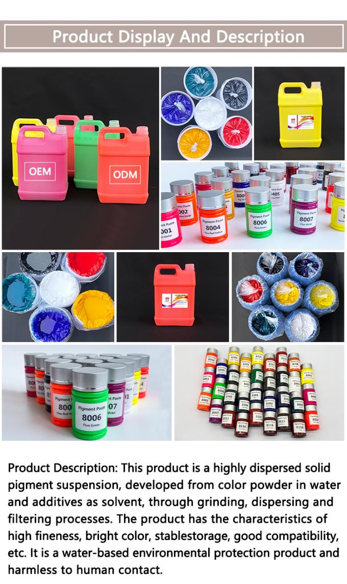 Manufacturer Supply Water Based Fluorescent Pigment Paste for Aqueous Coatings Fluo Gerlse Color Paste 4