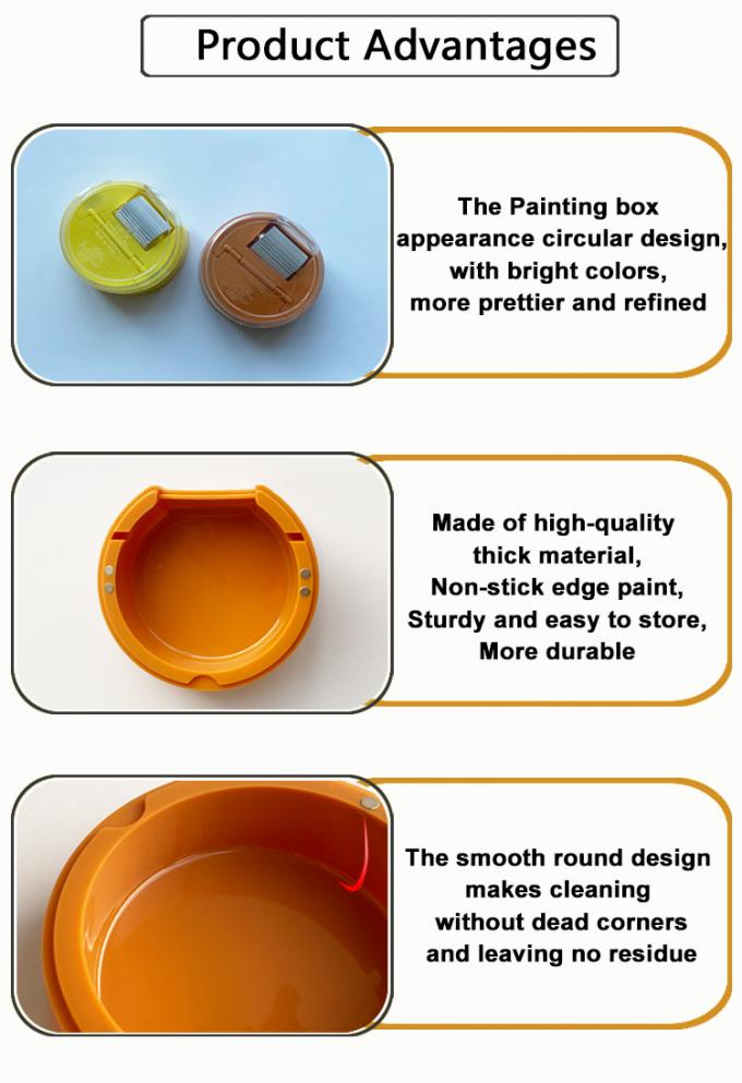 Boîte de peinture à rouleaux ronde sans roulement, manuelle, pour outil de teinture de revêtement de bord en cuir, OEM 10