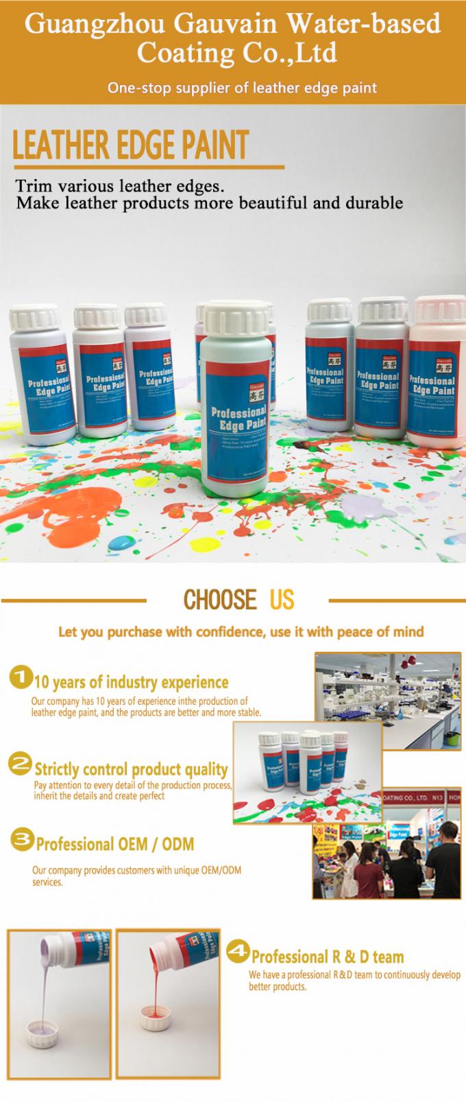 Peinture de bord en cuir à paillettes en polyuréthane à base d'eau, revêtement liquide pour meubles, ceintures en cuir, sacs, sangles, dessus de chaussures 0