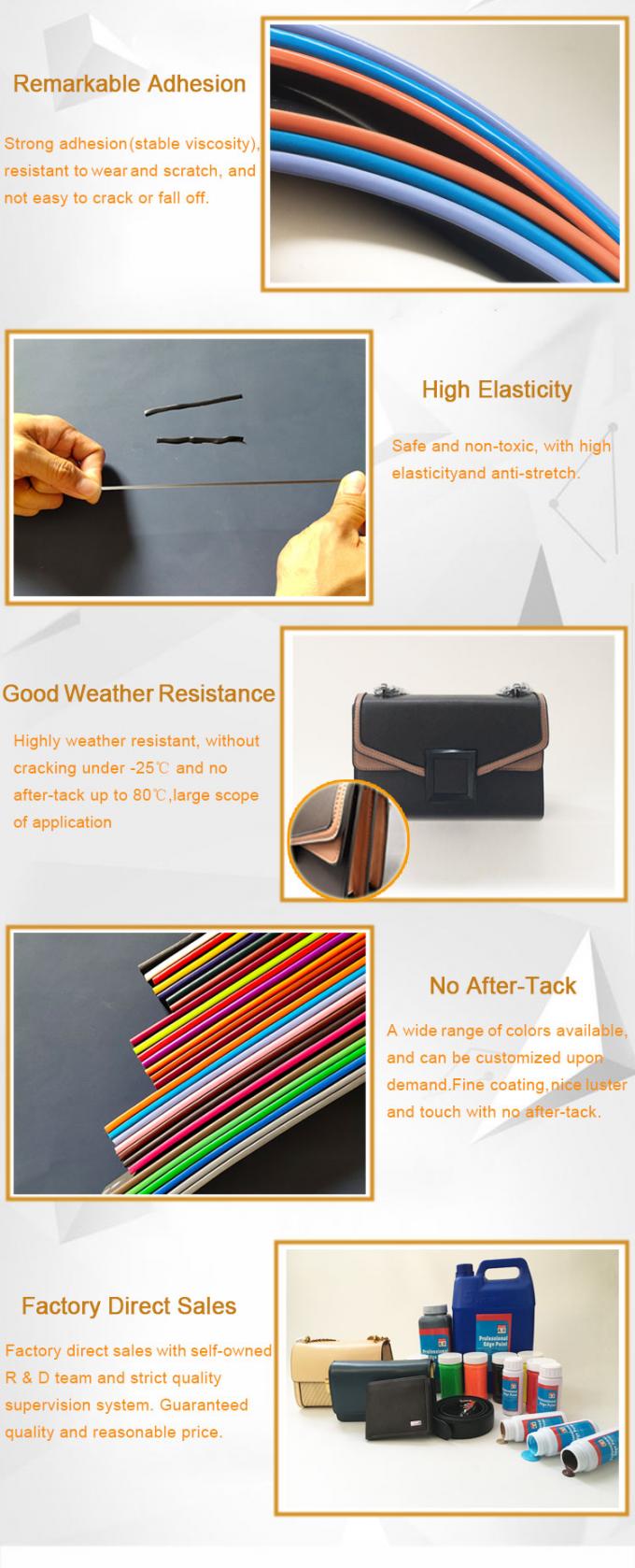 Peinture de bord en cuir &agrave; base d'eau de couleur brillante pour les produits en cuir 4