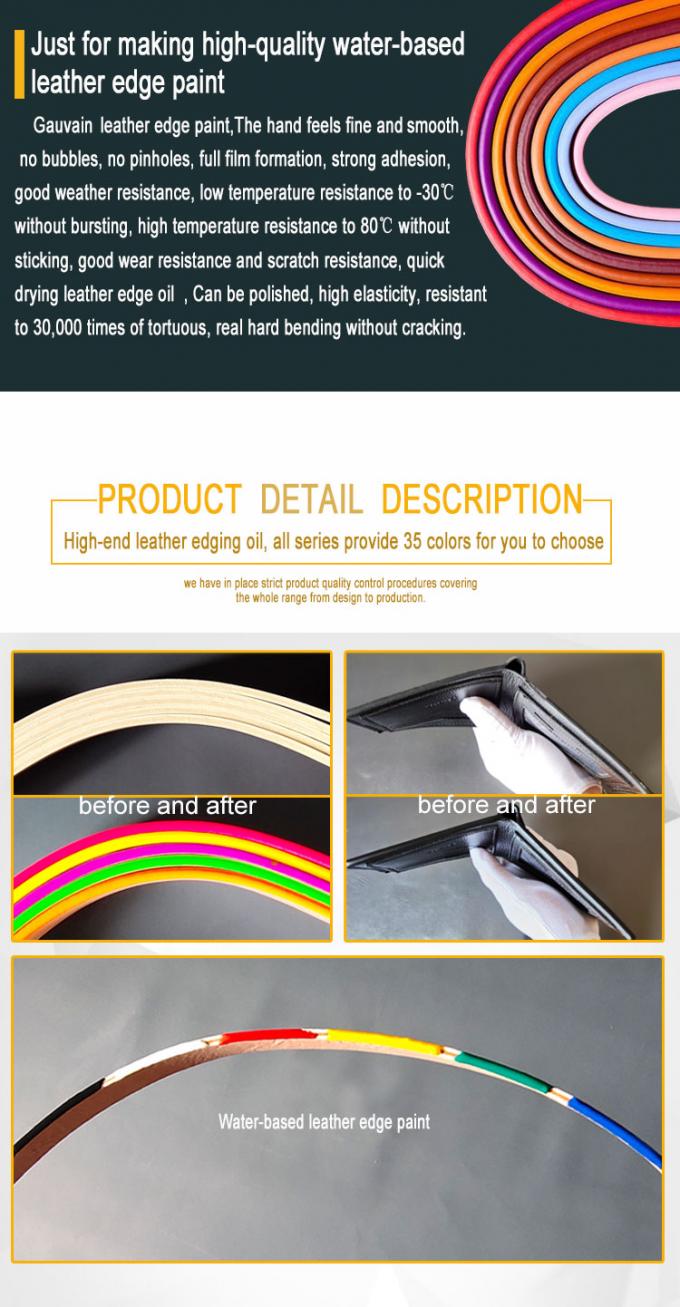 Advanced Polyurethane Water-based Leather Edge Paint for Raw Leather Edge DIY 100ml/bottle 4