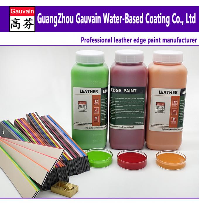 Peinture de bord en cuir &agrave; base d'eau tr&egrave;s brillante Pigment de rev&ecirc;tement anti-craquage pour sacs et chaussures Peinture de bande de bord color&eacute;e 0