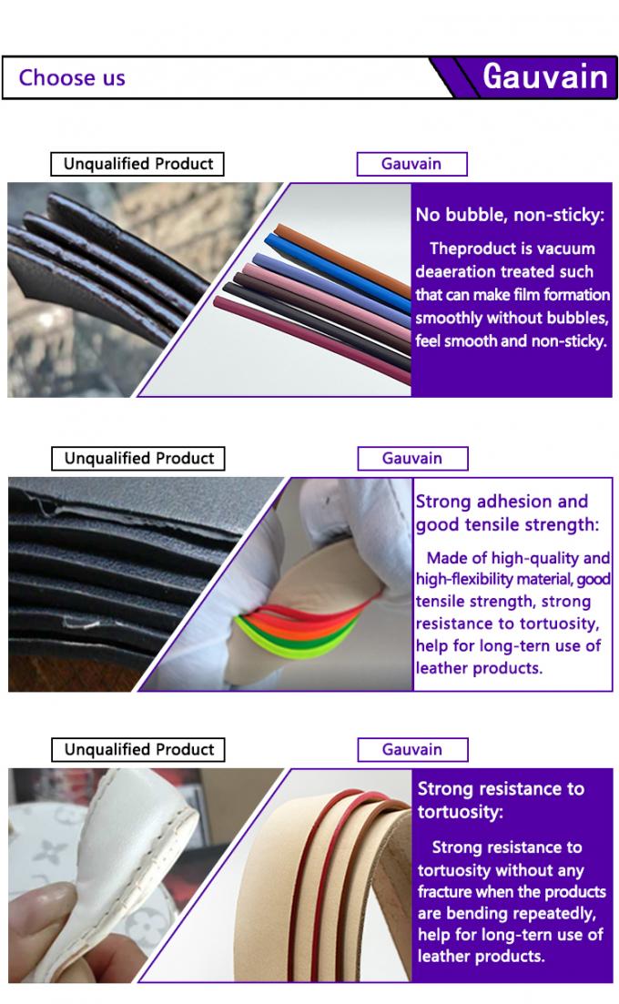 Peinture de bord en cuir &agrave; base d'eau tr&egrave;s brillante Pigment de rev&ecirc;tement anti-craquage pour sacs et chaussures Peinture de bande de bord color&eacute;e 8
