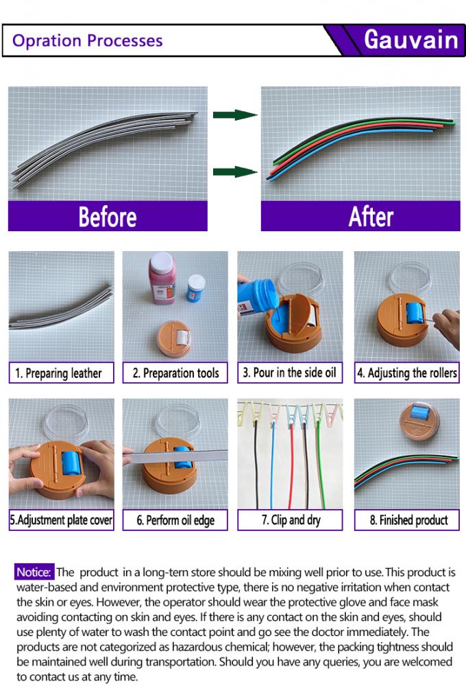 Peinture de bord en cuir &agrave; base d'eau tr&egrave;s brillante Pigment de rev&ecirc;tement anti-craquage pour sacs et chaussures Peinture de bande de bord color&eacute;e 14