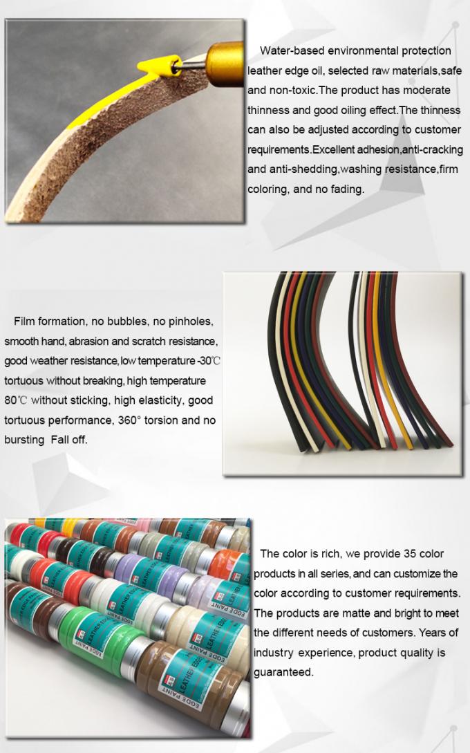 Le cuir naturel professionnel &agrave; base d'eau ceintures en PU sacs &agrave; main remarquable adh&eacute;rence bord colorant 6