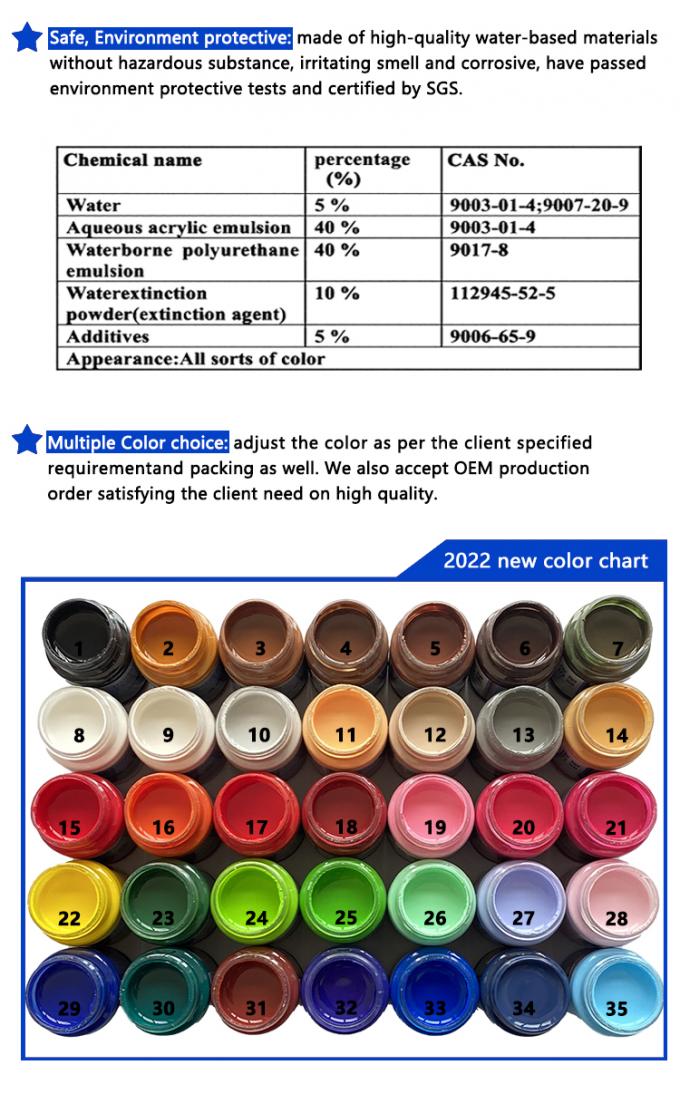 Vente en gros d'huile de bord en cuir &agrave; base d'eau pour les sacs &agrave; chaussures les ceintures Peinture de couleur de bord en cuir acrylique 6